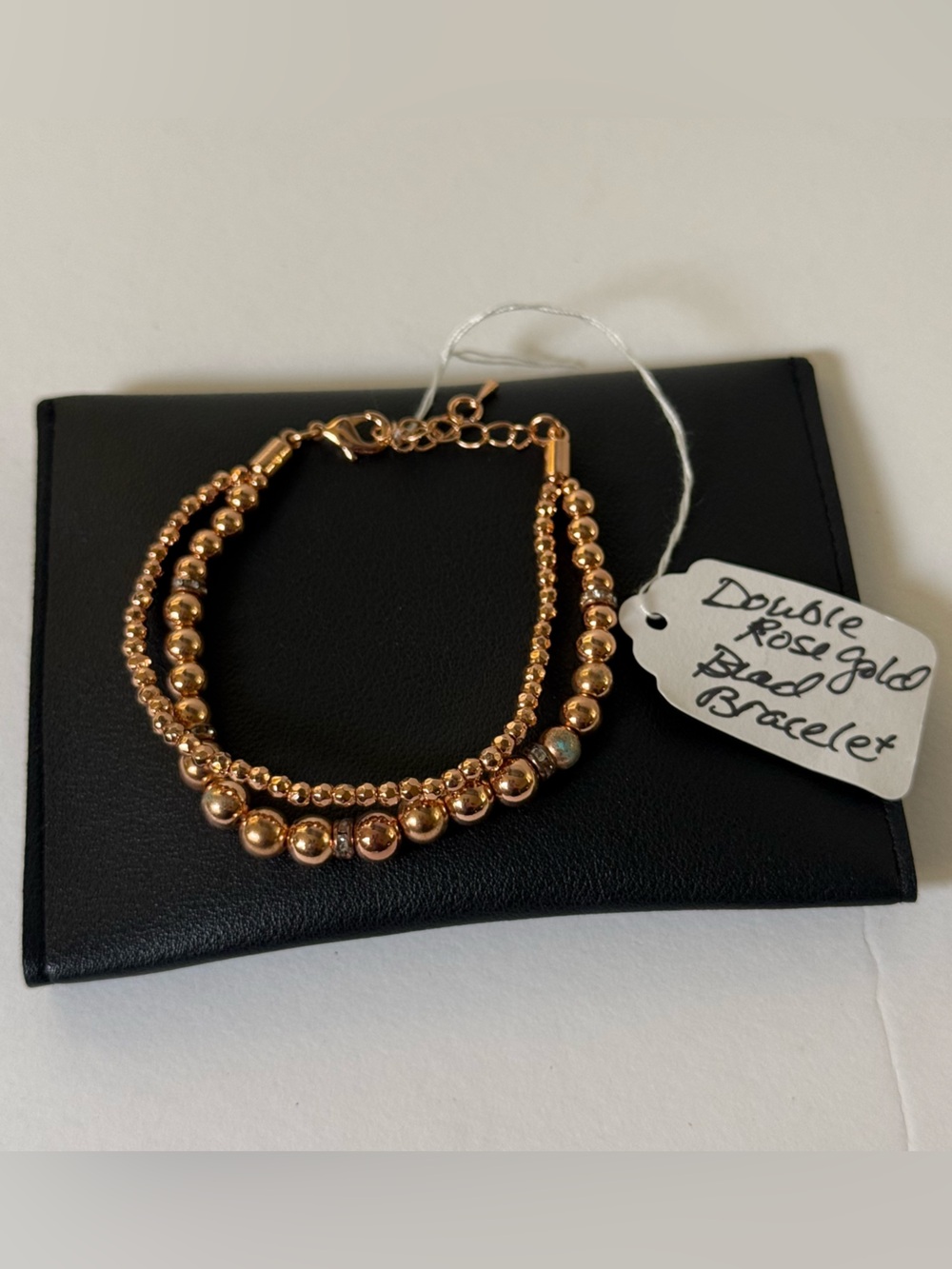 Rose Gold Double-Layered Beaded Bracelet - New